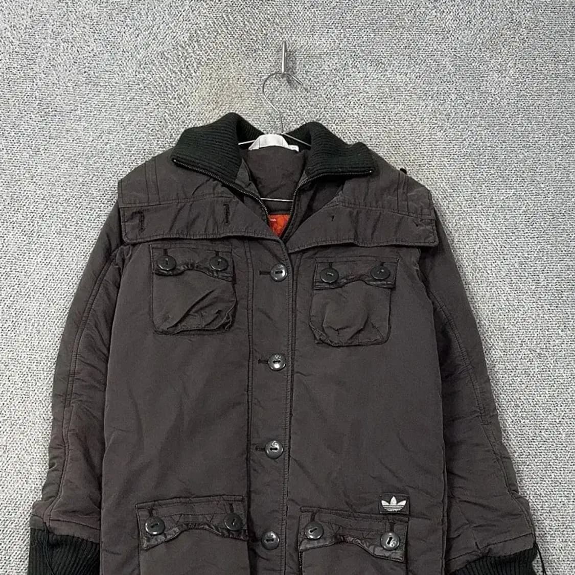 아디다스 코튼 그레이 패딩 코트 90 상품이미지3