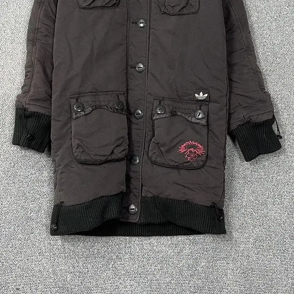 아디다스 코튼 그레이 패딩 코트 90 상품이미지4