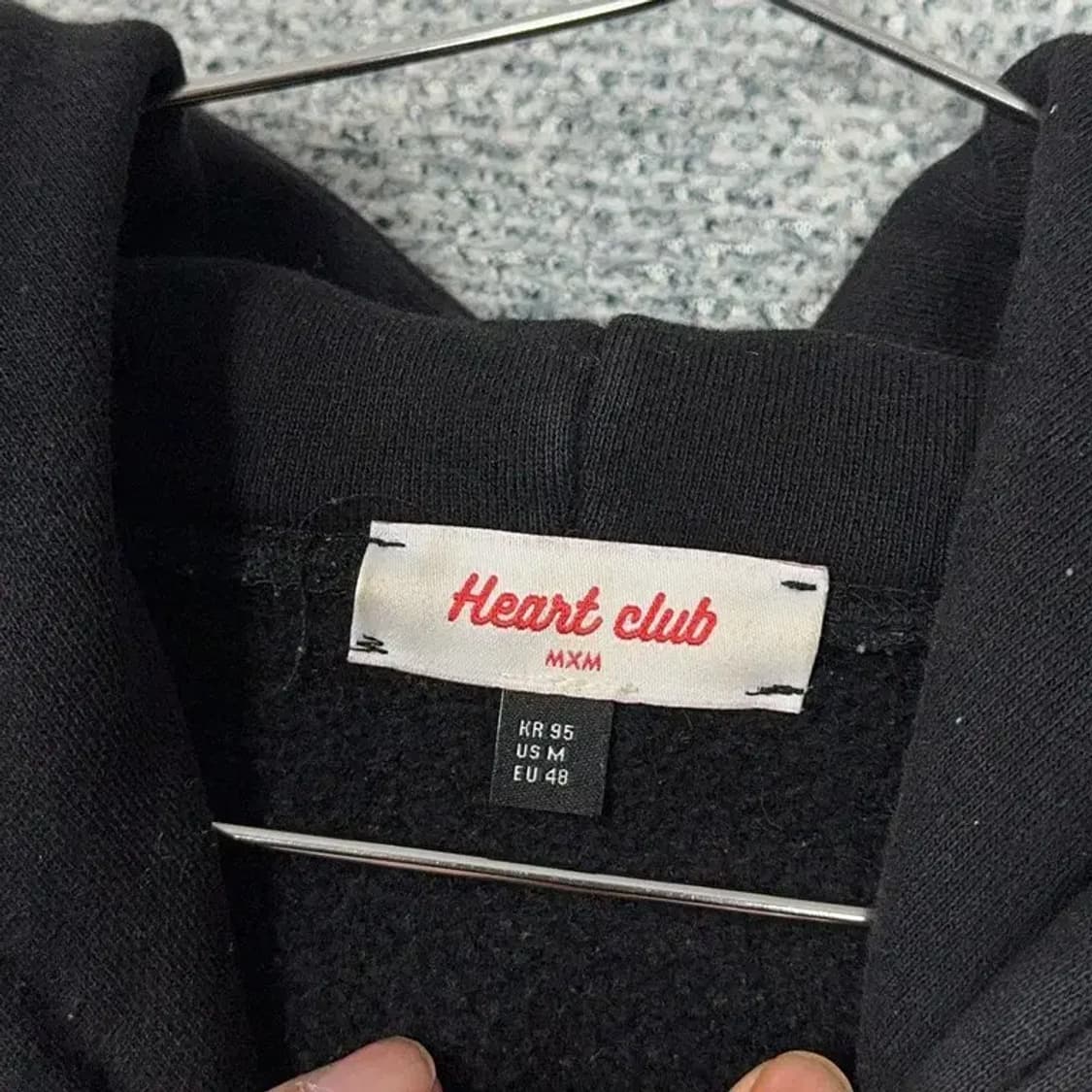 하트클럽 로고 블랙 후드 셋업 M 상품이미지5