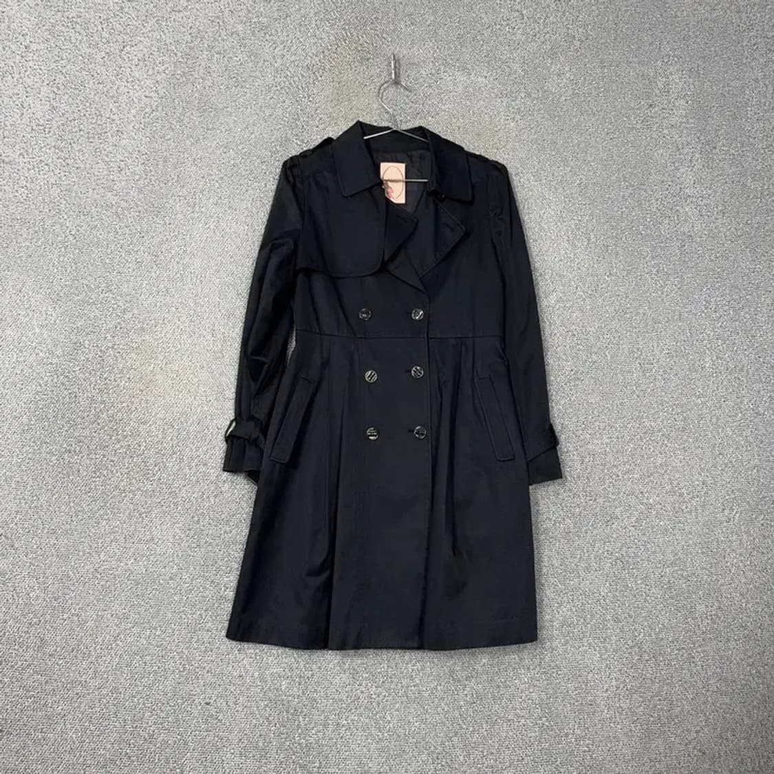 사틴 여성 블랙 트렌치 코트 88-97-165 상품이미지1