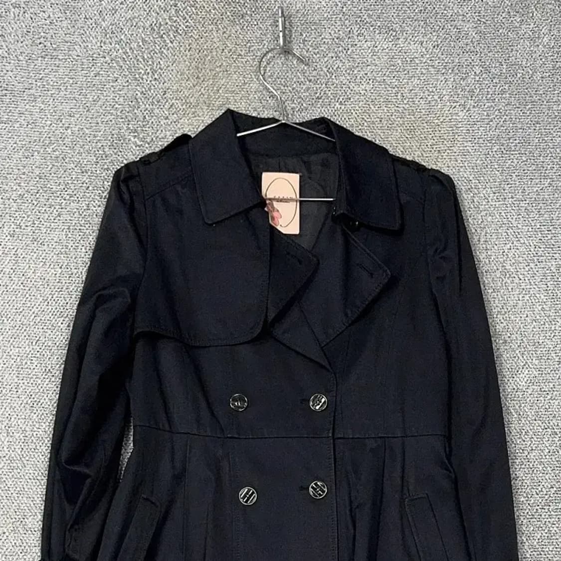 사틴 여성 블랙 트렌치 코트 88-97-165 상품이미지3