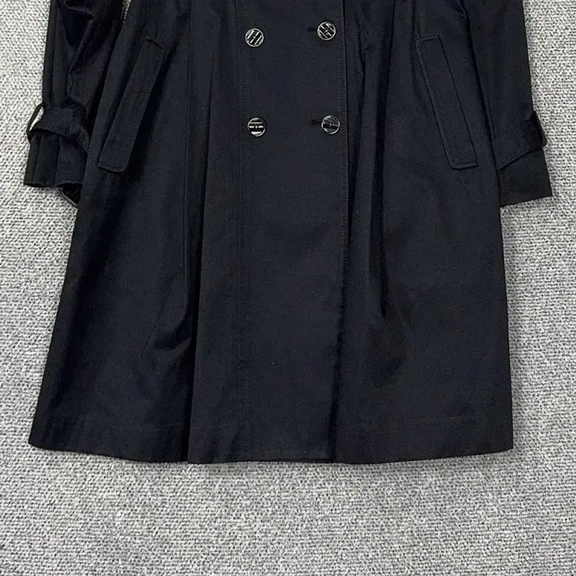 사틴 여성 블랙 트렌치 코트 88-97-165 상품이미지4