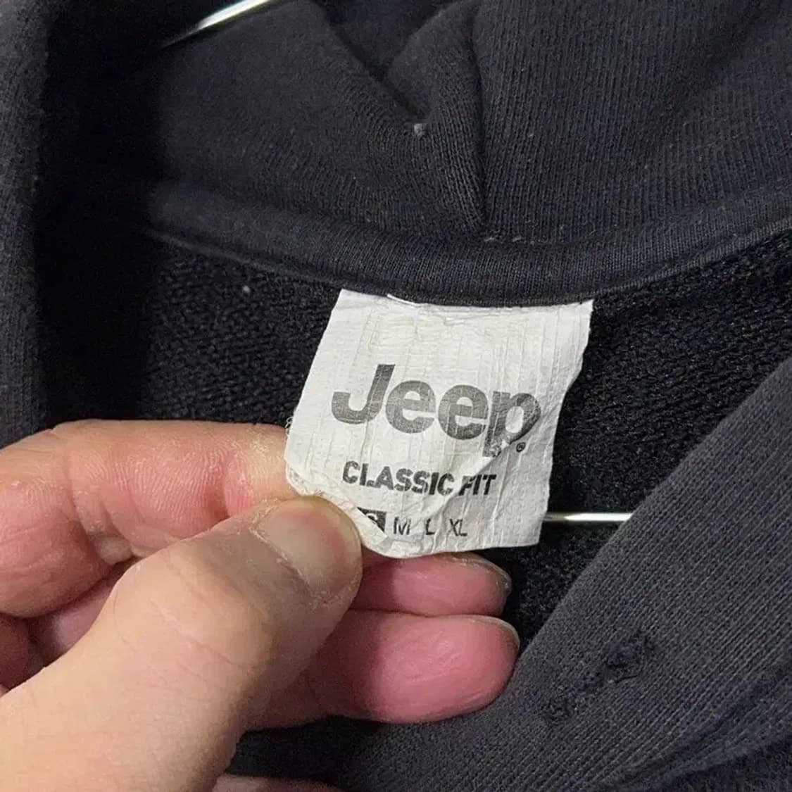 지프 클래식 핏 로고 블랙 후드티 XL 상품이미지3