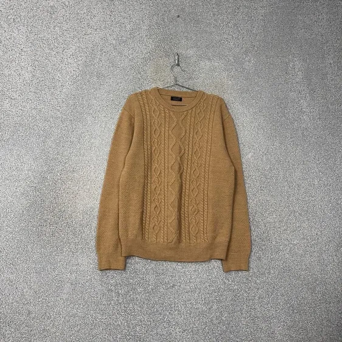 자라 카멜 브라운 캐주얼 꽈배기 니트 XL 상품이미지1