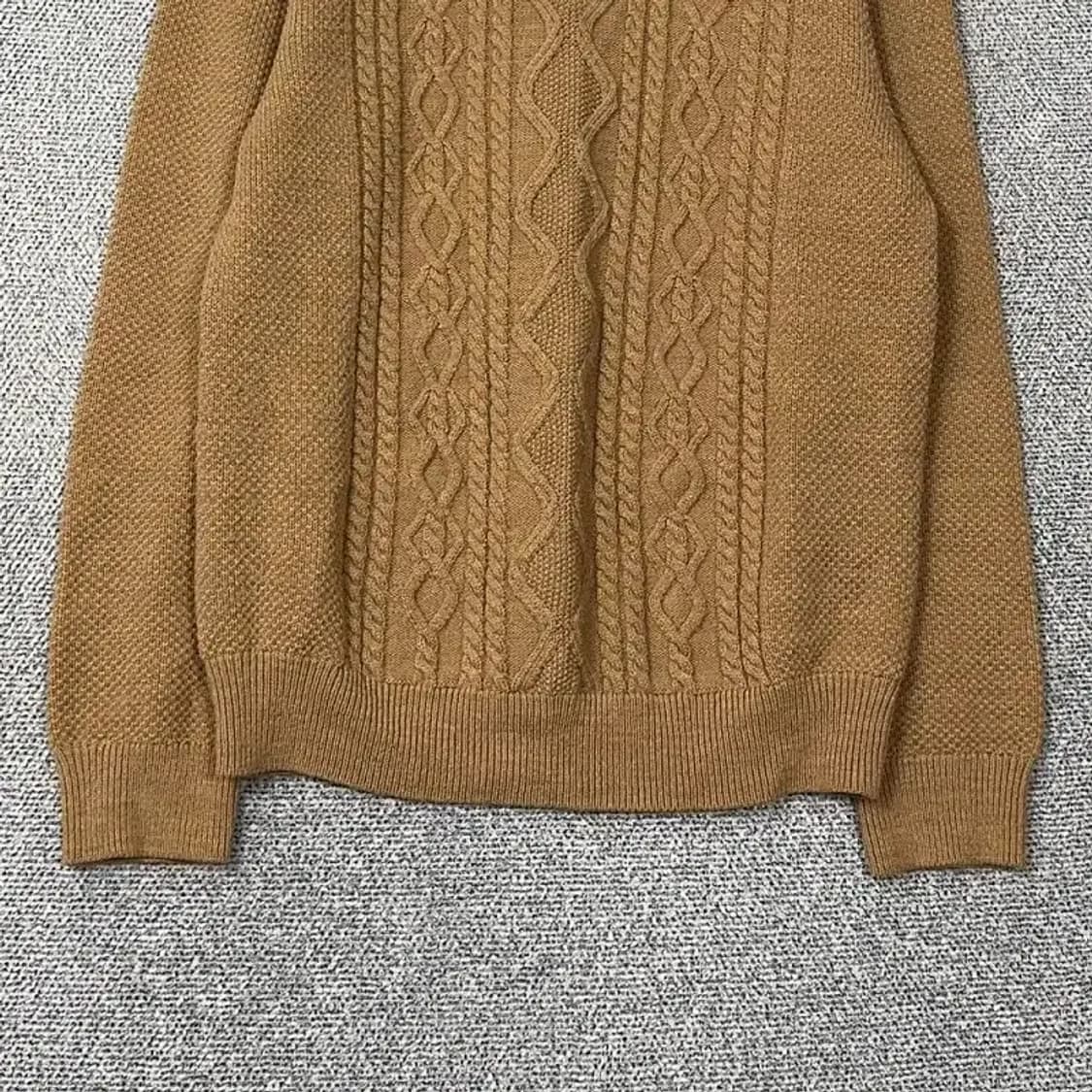 자라 카멜 브라운 캐주얼 꽈배기 니트 XL 상품이미지4
