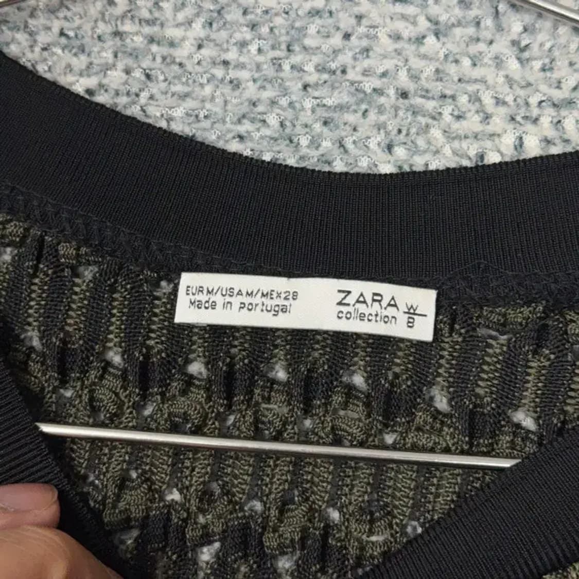 자라 스트라이프 그린 니트 M 상품이미지3