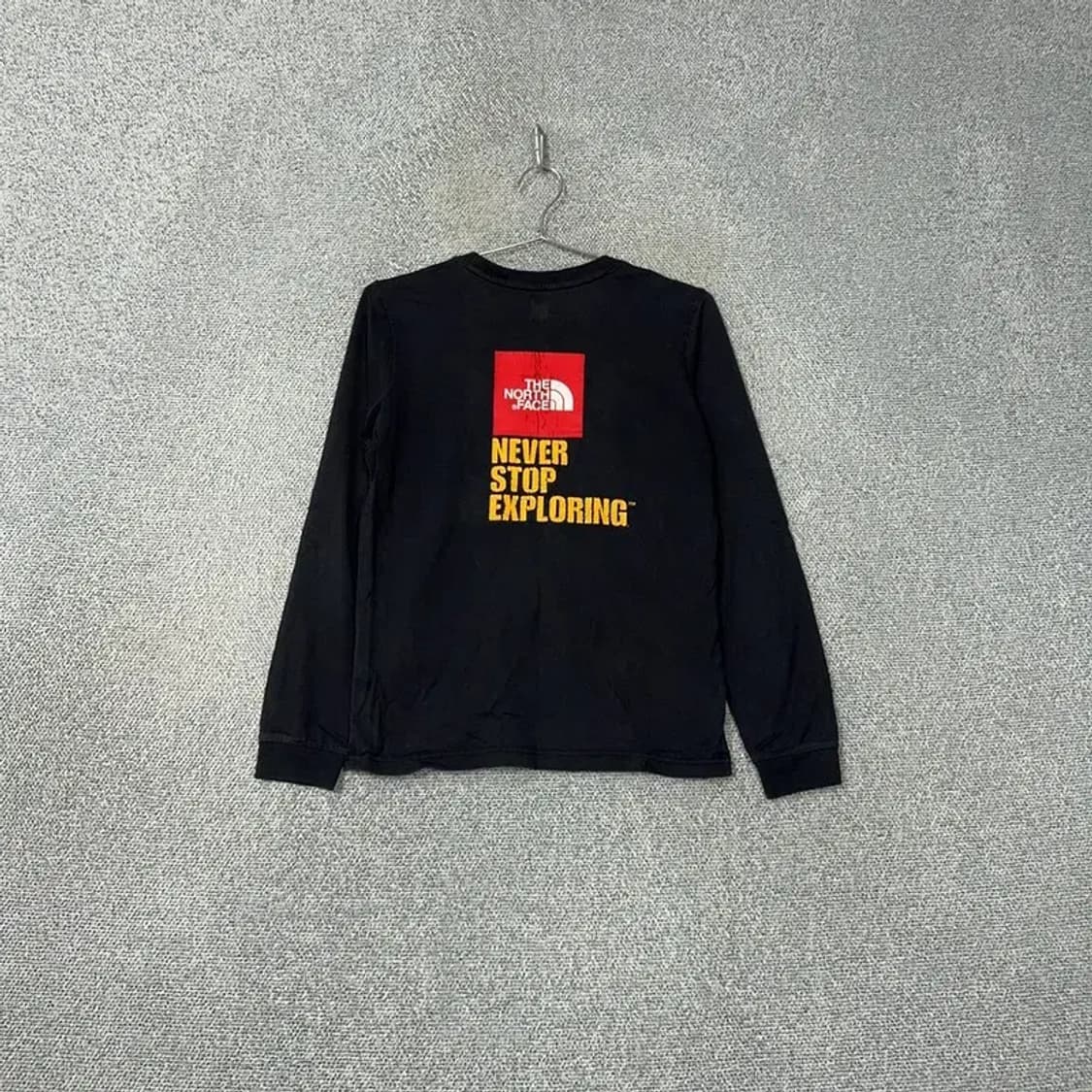 노스페이스 블랙 백프린팅 긴팔티 XS 상품이미지2