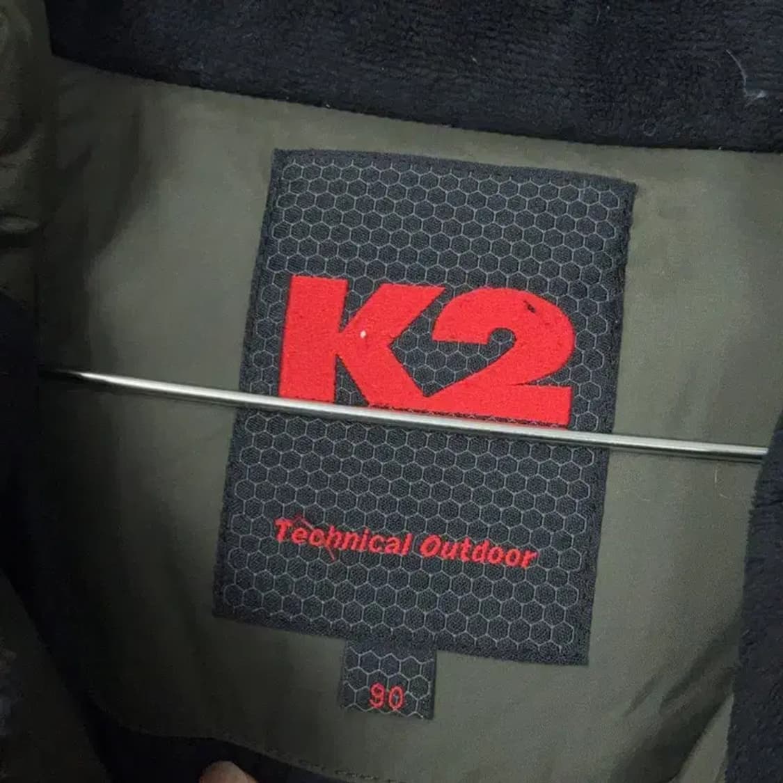 K2 카키 로고 캐주얼 다운 롱패딩 점퍼 90 상품이미지5