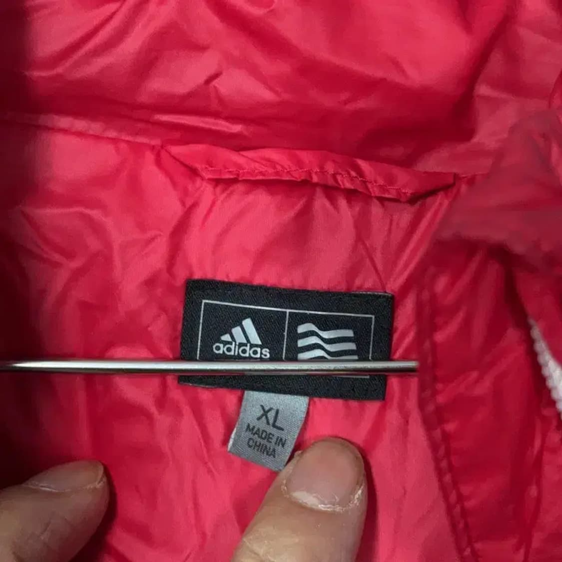 아디다스 레드 캐주얼 덕다운 패딩 점퍼 XL 상품이미지5