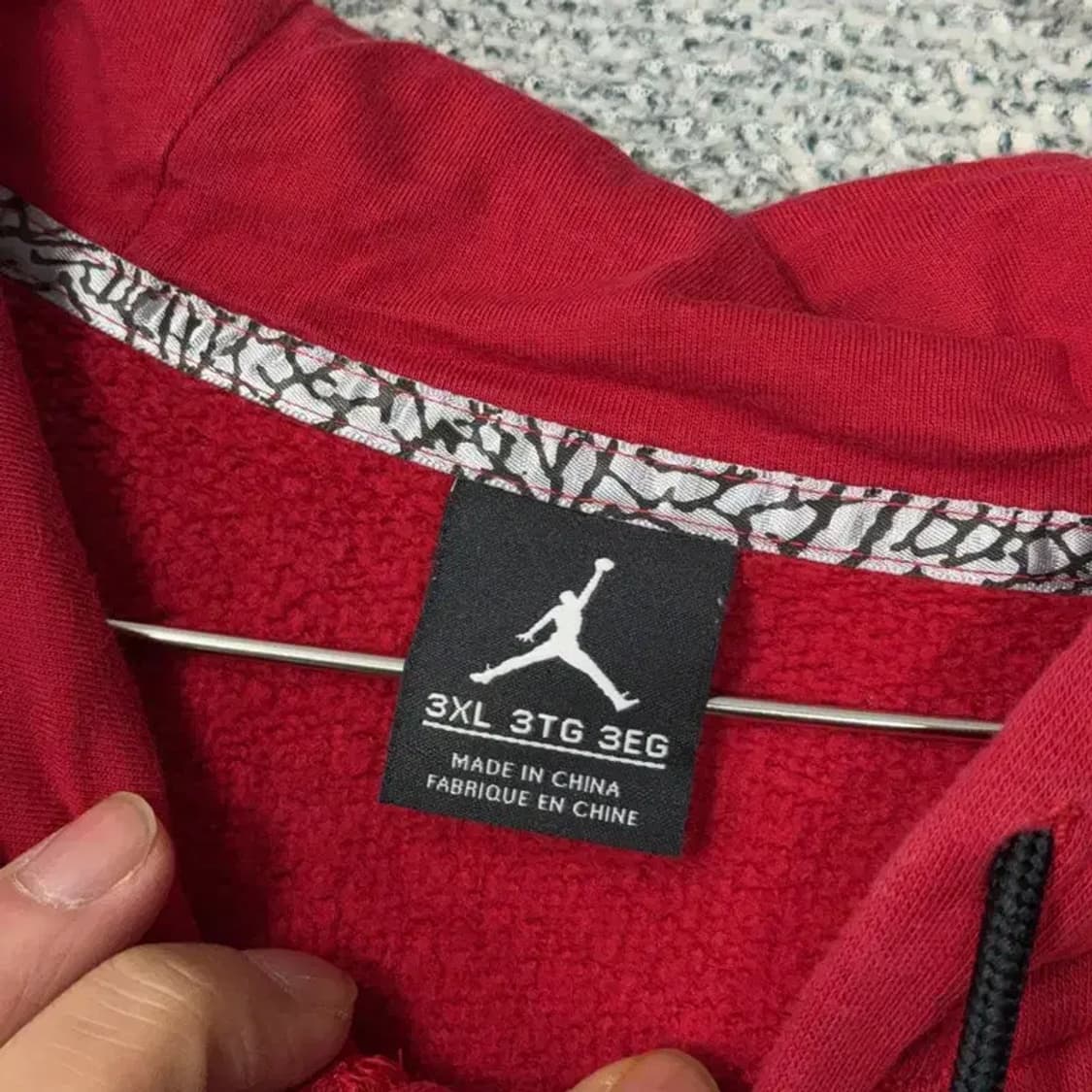 조던 레드 점프맨 로고 오버사이즈 단가라 후드집업 3XL 상품이미지4