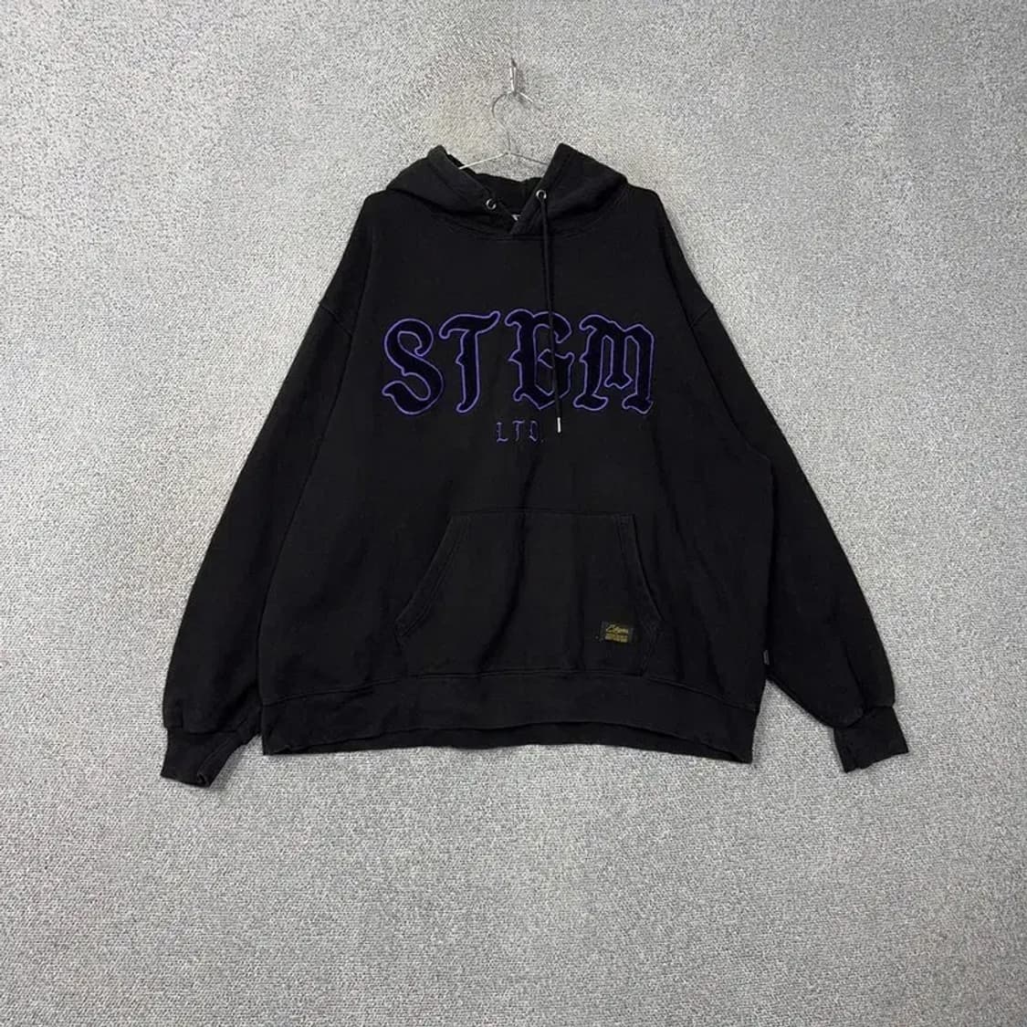 스티그마 로고 블랙 코튼 스웻 오버핏 후드티 L 상품이미지1