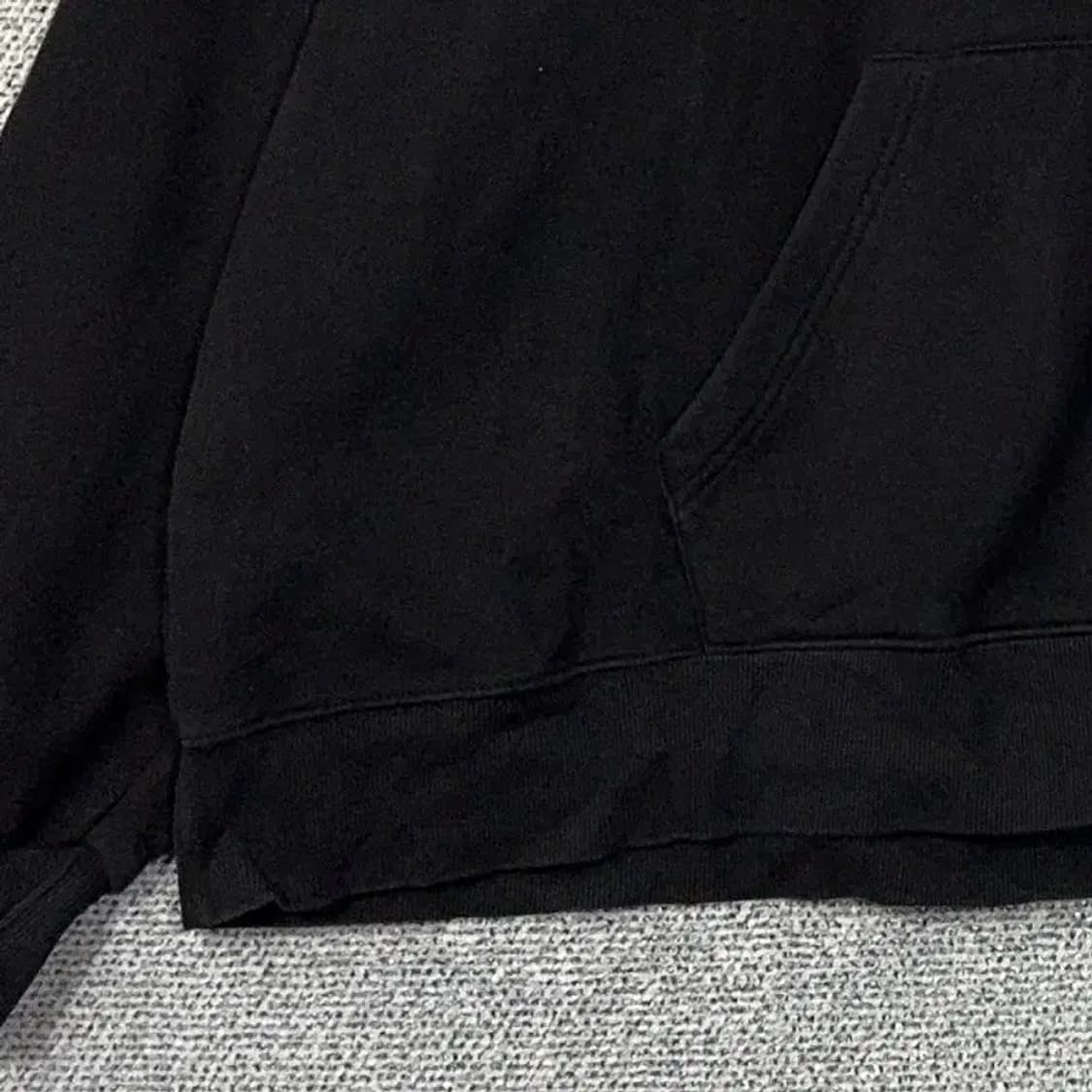 스티그마 로고 블랙 코튼 스웻 오버핏 후드티 L 상품이미지3