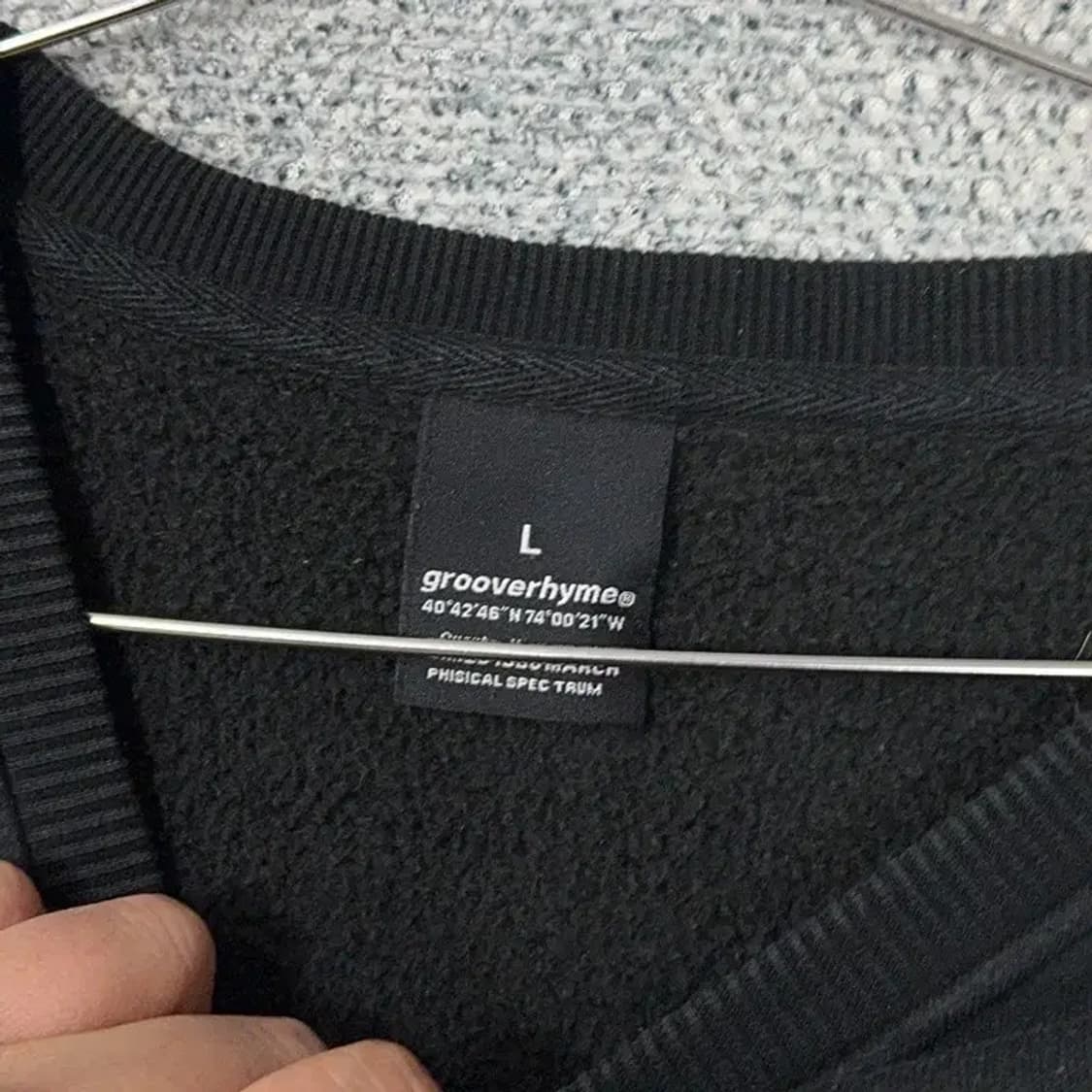그루브라임 로고 블랙 코튼 맨투맨 L 상품이미지3