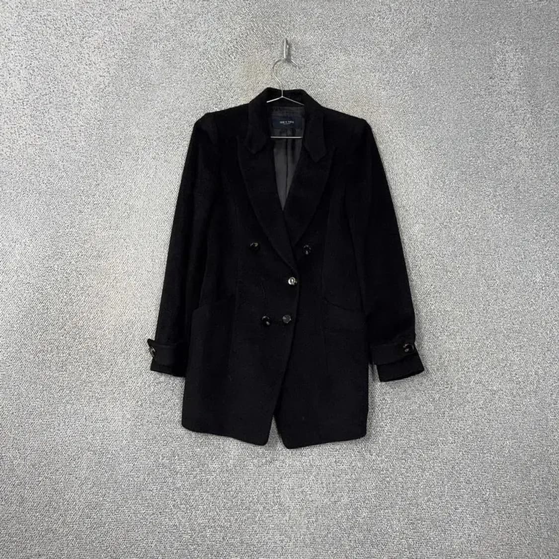 쉬스미스 블랙 투버튼 여성 캐주얼 울 코트 55 상품이미지1