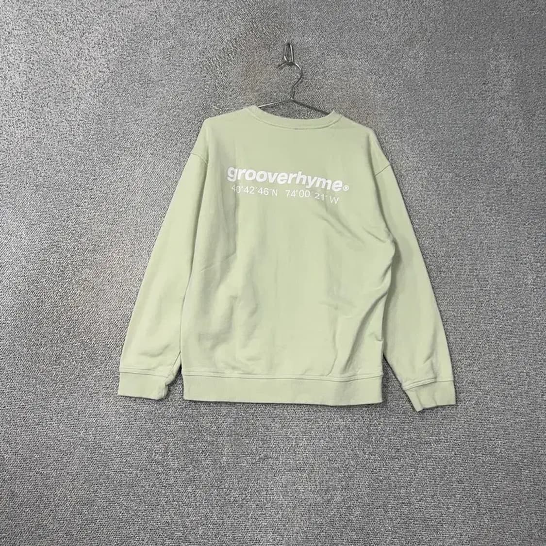 그루브라임 로고 캐주얼 라이트 그린 맨투맨 M 상품이미지2