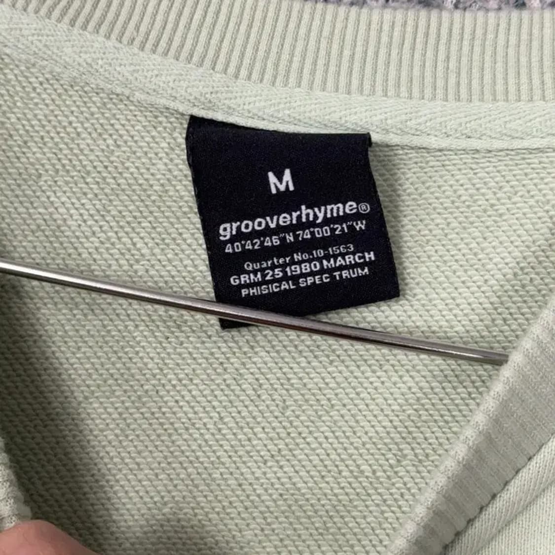 그루브라임 로고 캐주얼 라이트 그린 맨투맨 M 상품이미지3