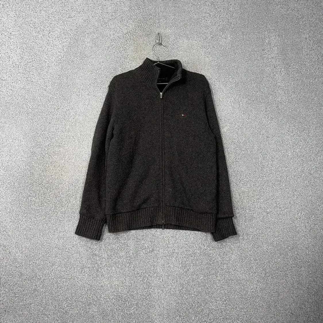 타미힐피거 그레이 캐주얼 울 로고 니트 집업 M 상품이미지1