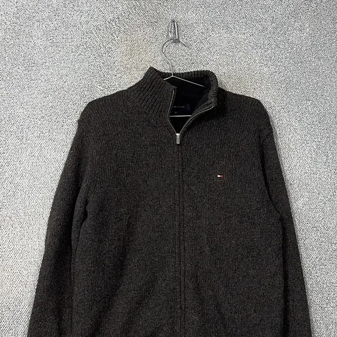 타미힐피거 그레이 캐주얼 울 로고 니트 집업 M 상품이미지3