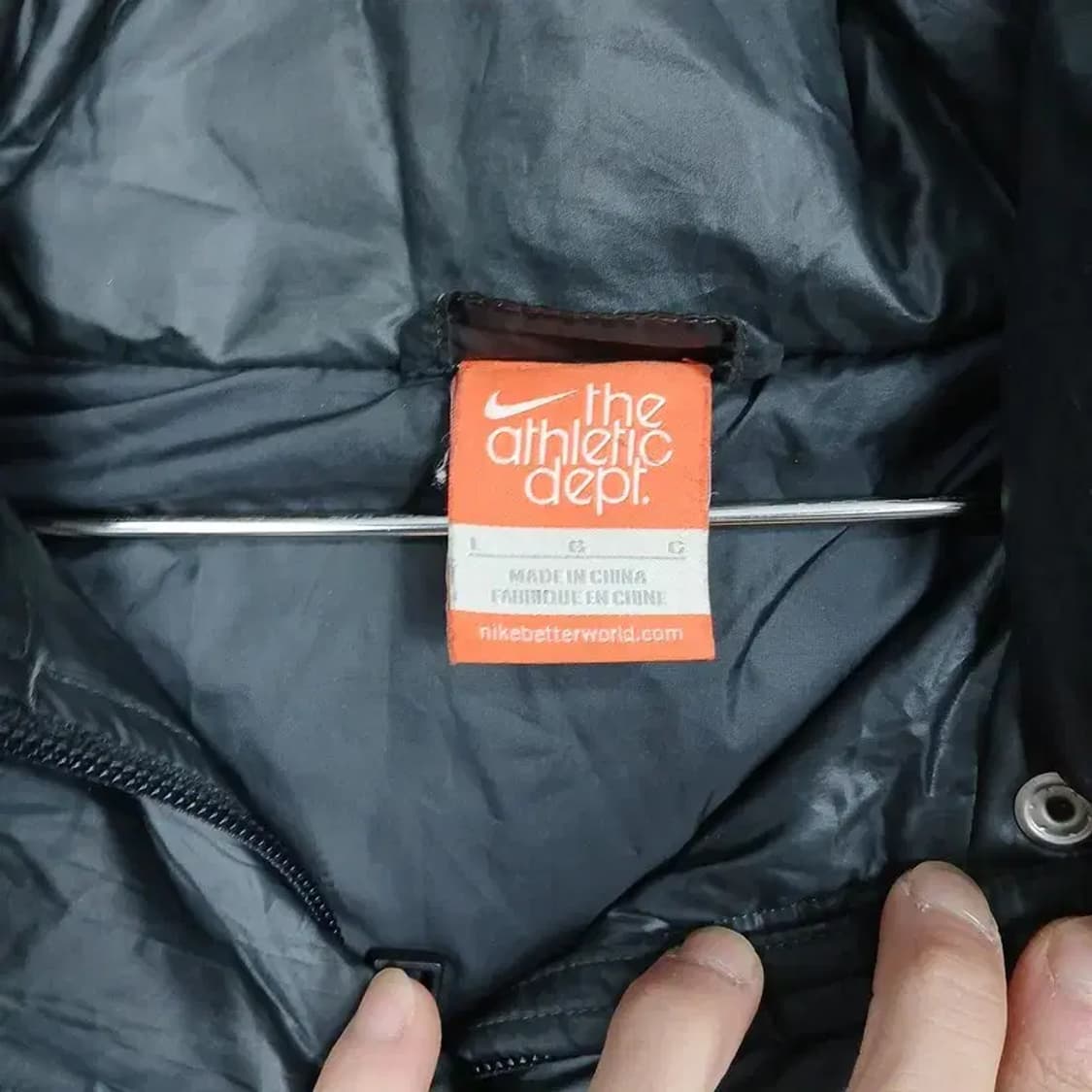 나이키 그레이 캐주얼 로고 덕다운 패딩 점퍼 L 상품이미지3
