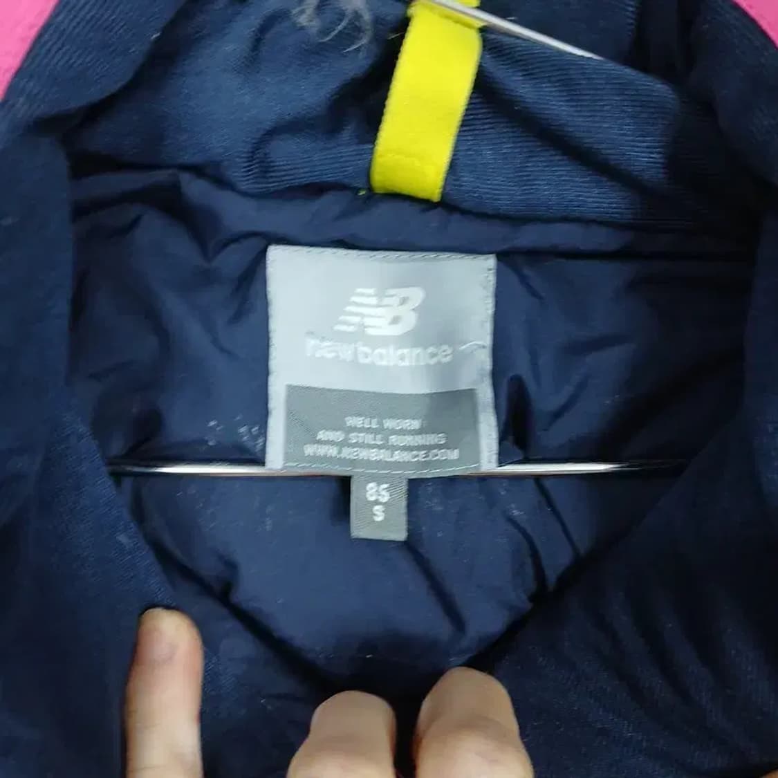 뉴발란스 핑크 로고 캐주얼 구스다운 패딩 점퍼 S 상품이미지3