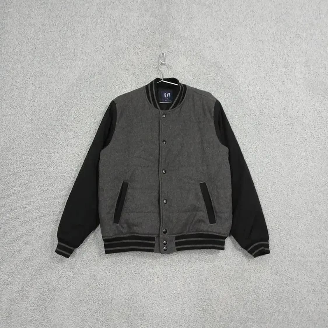 갭 그레이 블랙 투톤 울 스타디움 자켓 L 상품이미지1