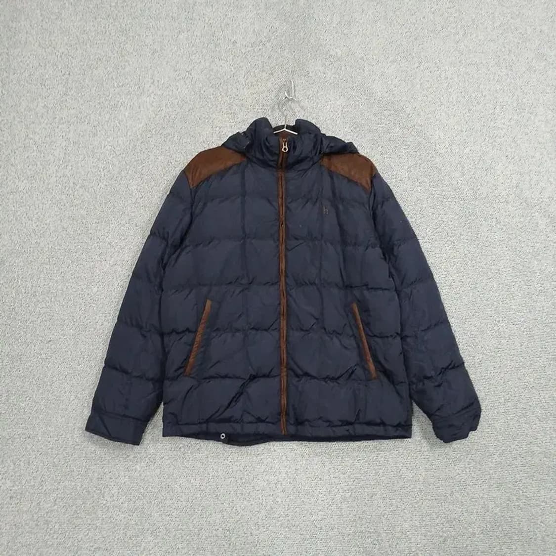 해지스 네이비 로고 남성 캐주얼 덕다운 오리털 패딩 105 상품이미지1