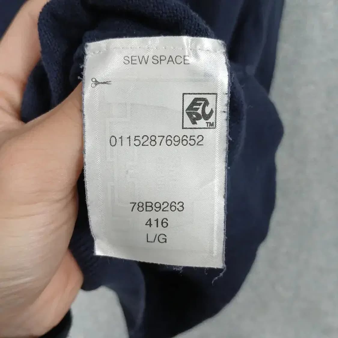 타미힐피거 네이비 로고 코튼 니트 L 상품이미지4