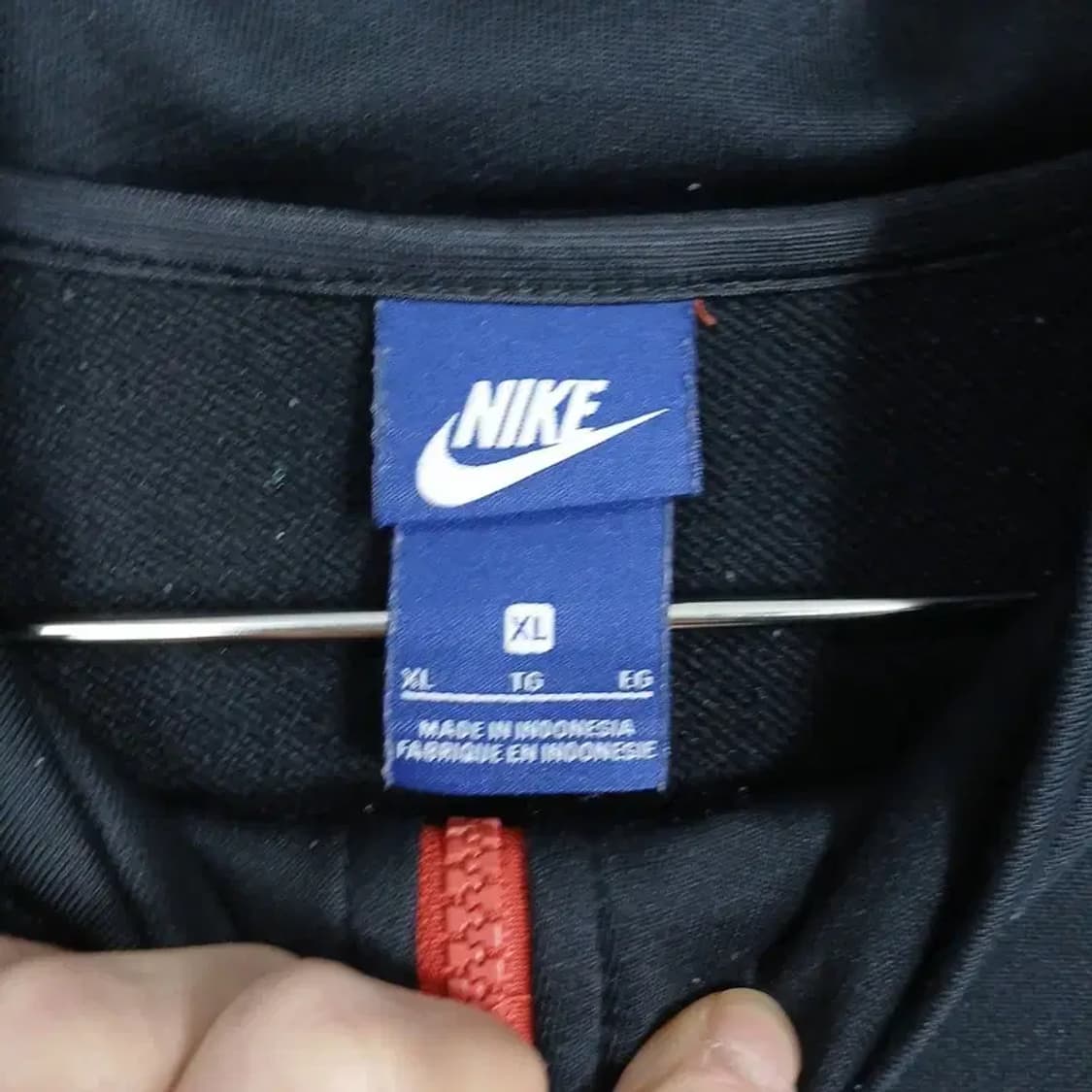 나이키 오렌지 블랙 투톤 로고 트랙탑 집업 저지 XL 상품이미지3