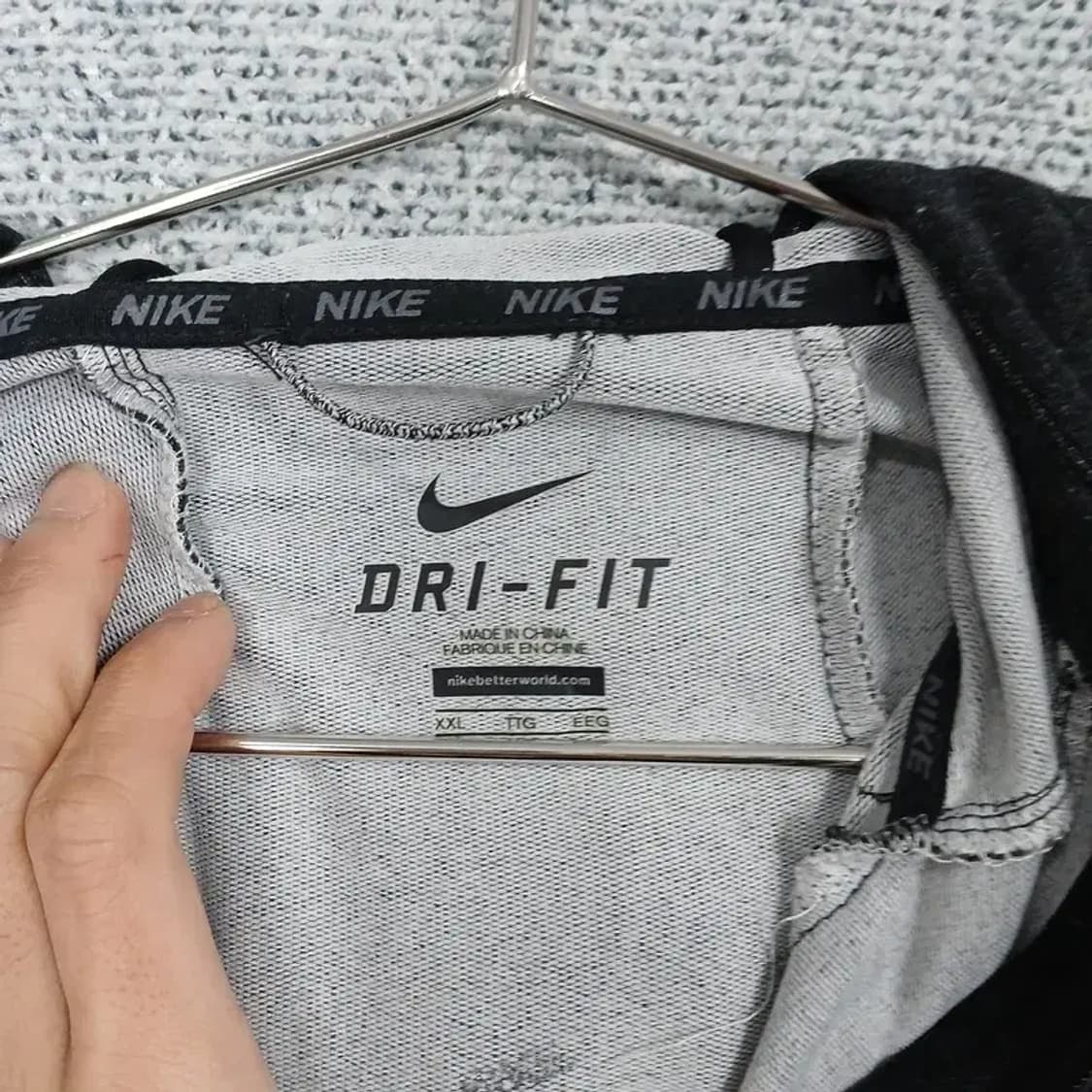 나이키 드라이핏 로고 그레이 기능성 후드티 XXL 상품이미지3
