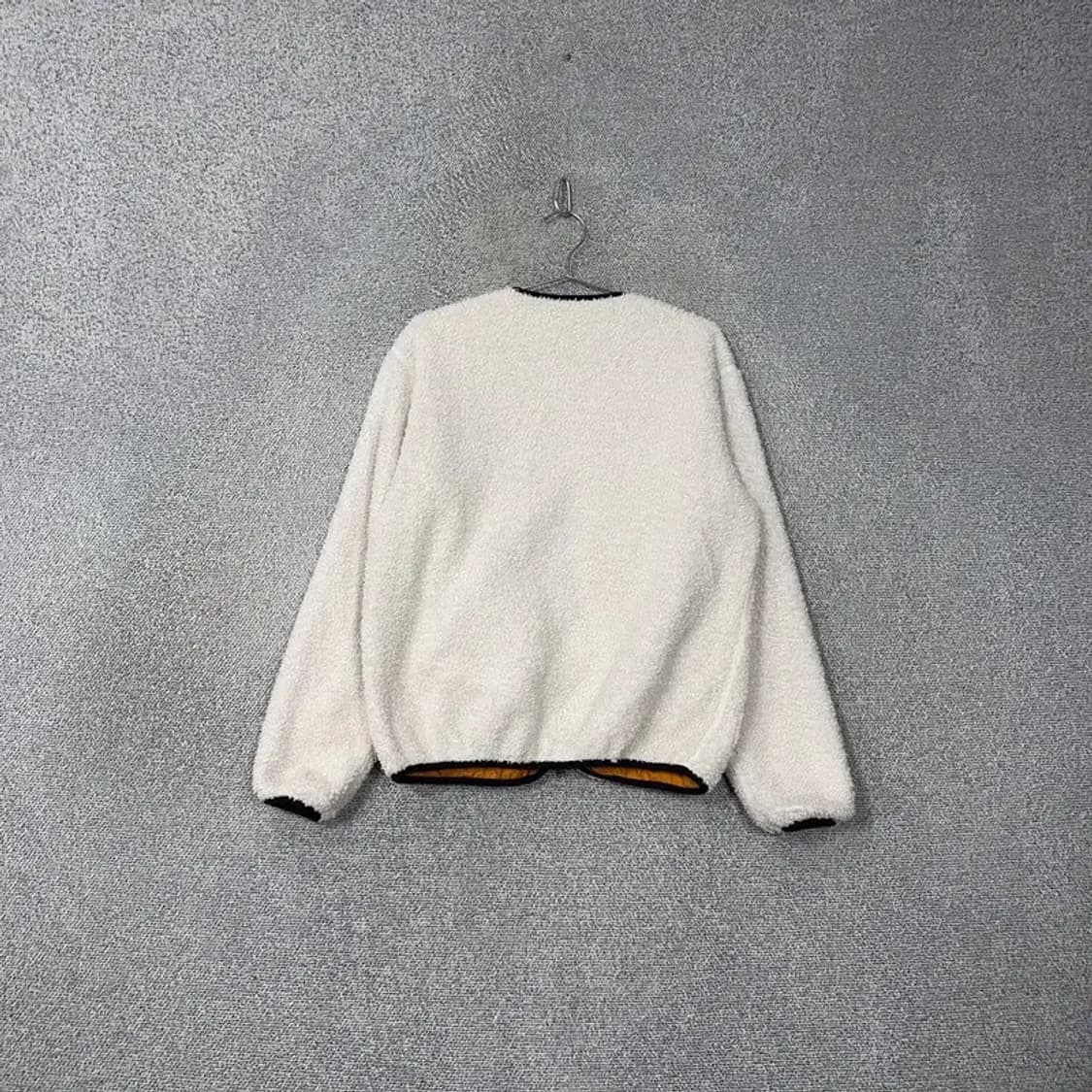 컨버스 크림 오렌지 양면 리버시블 뽀글이 양털 블루종 집업 XS 상품이미지3