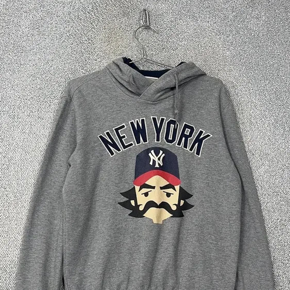 MLB 뉴욕양키즈 프린팅 그레이 후드티 100 상품이미지3