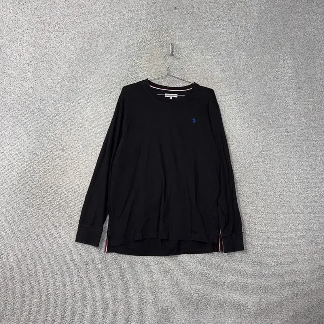 US 폴로 로고 블랙 긴팔티 2XL 상품이미지1