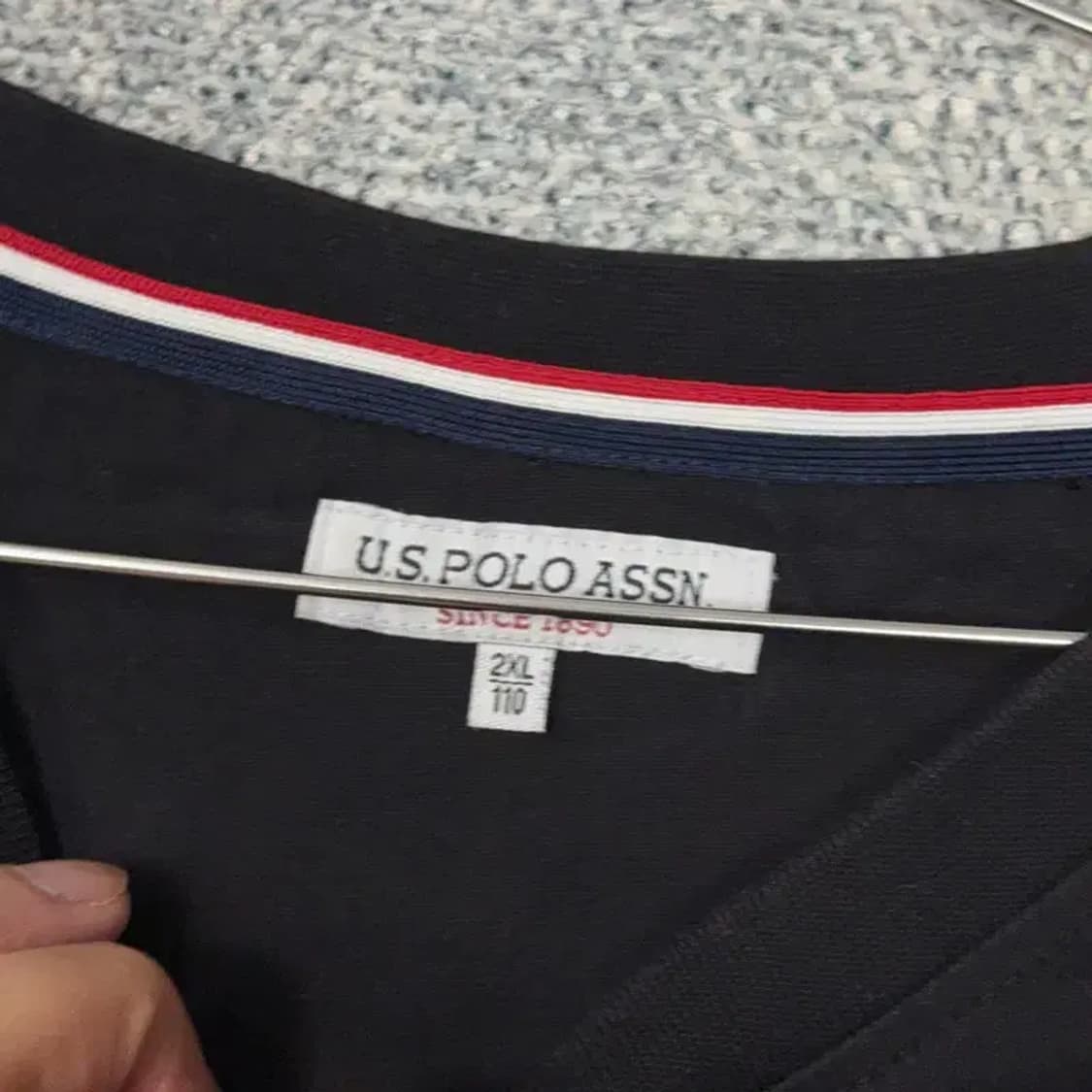 US 폴로 로고 블랙 긴팔티 2XL 상품이미지3