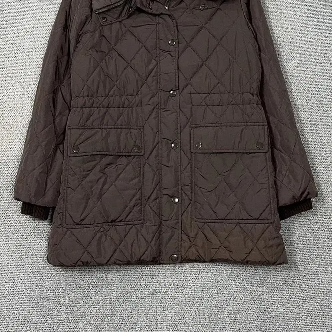 라코스테 브라운 클래식 퀄팅 울 롱 패딩 자켓 95 상품이미지4