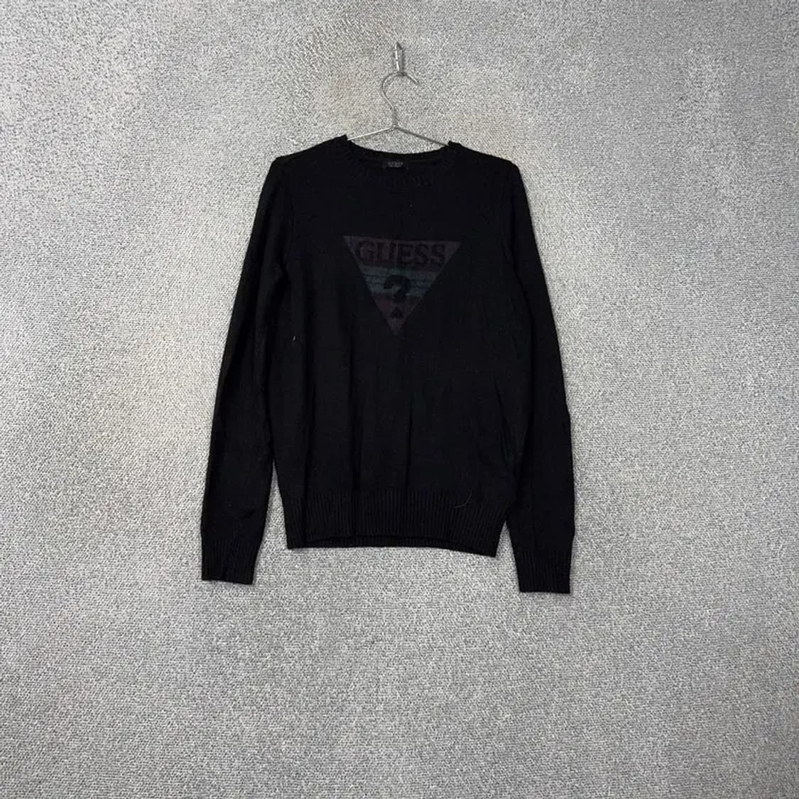 게스 블랙 삼각 로고 울 니트 M 상품이미지1