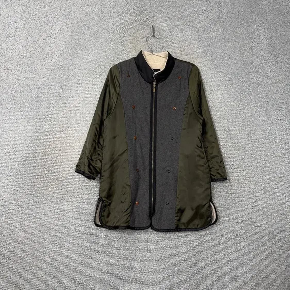 잇 미샤 그레이 카키 투톤 롱 집업 자켓 88-165 상품이미지1