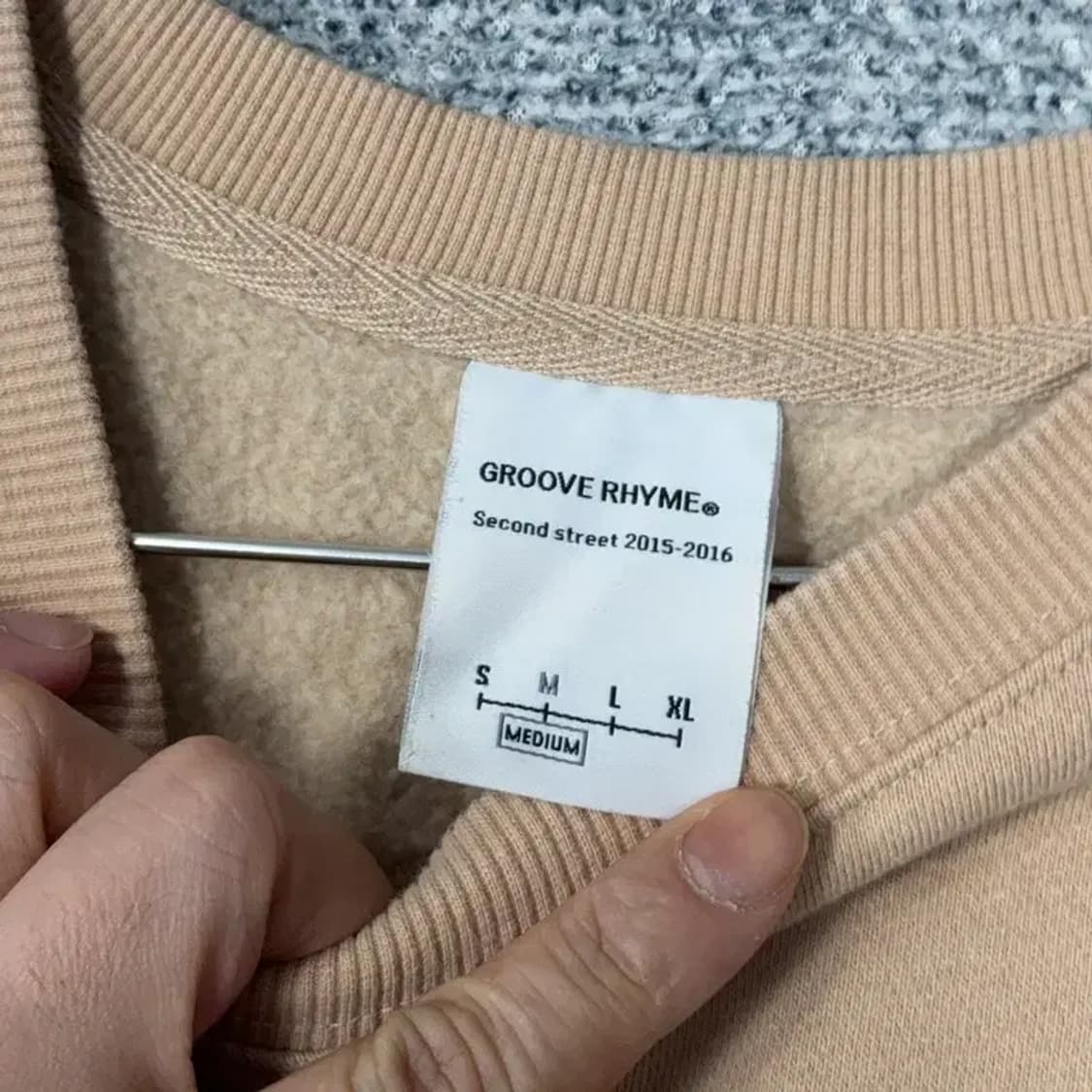 그루브라임 프린팅 베이지 맨투맨 M 상품이미지3