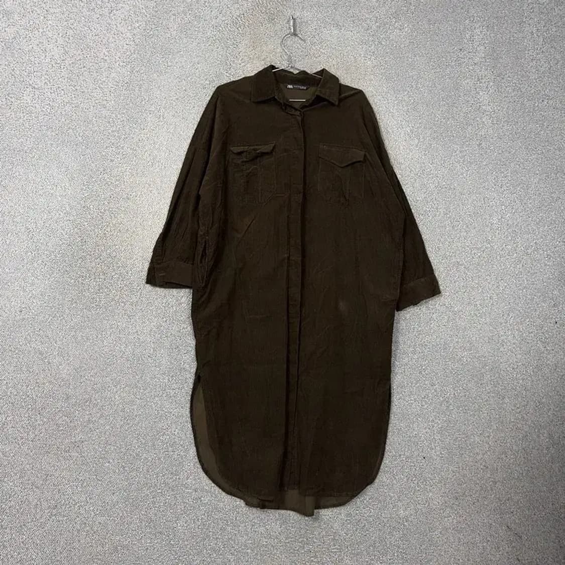 자라 브라운 코듀로이 셔츠 원피스 XS-S 상품이미지1