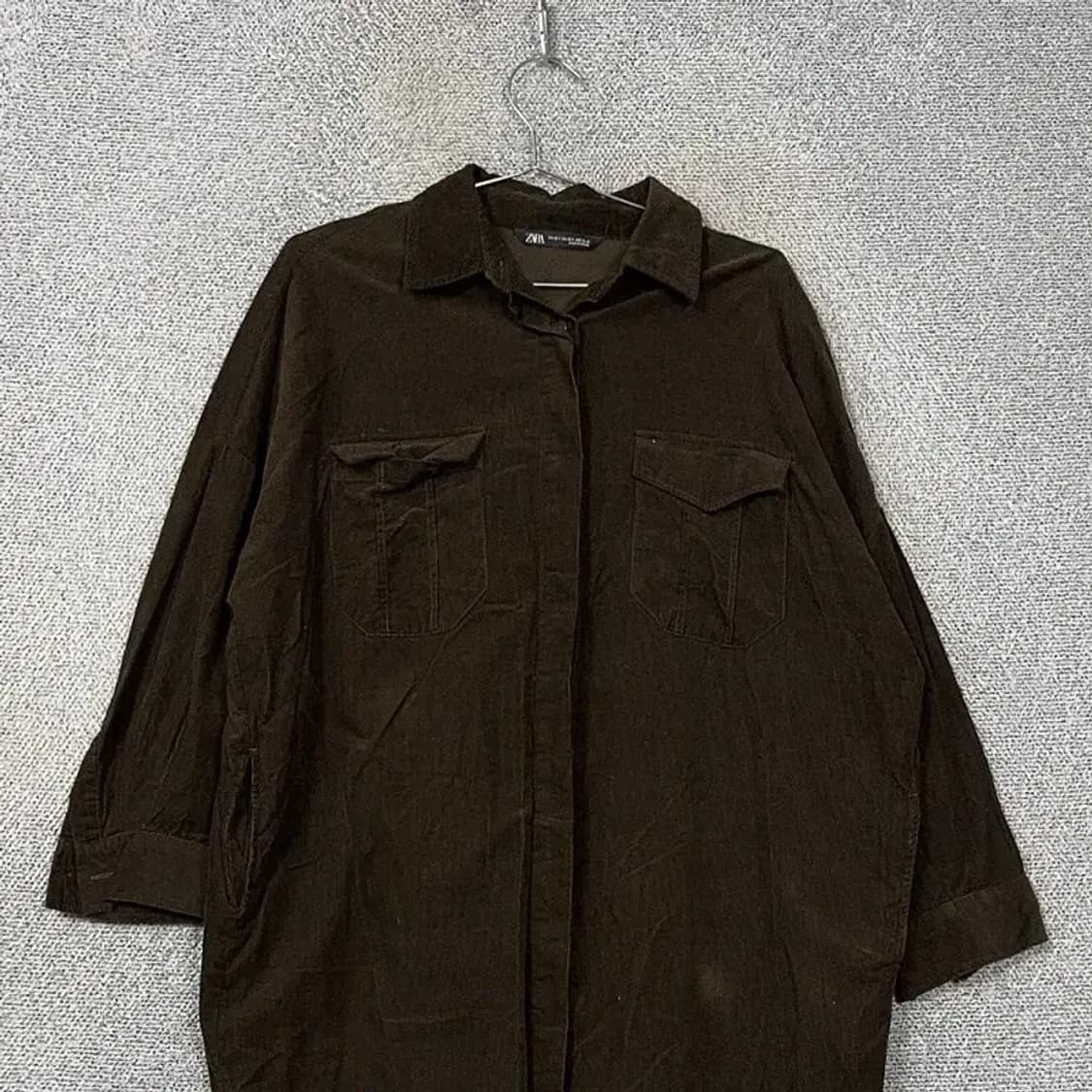 자라 브라운 코듀로이 셔츠 원피스 XS-S 상품이미지3