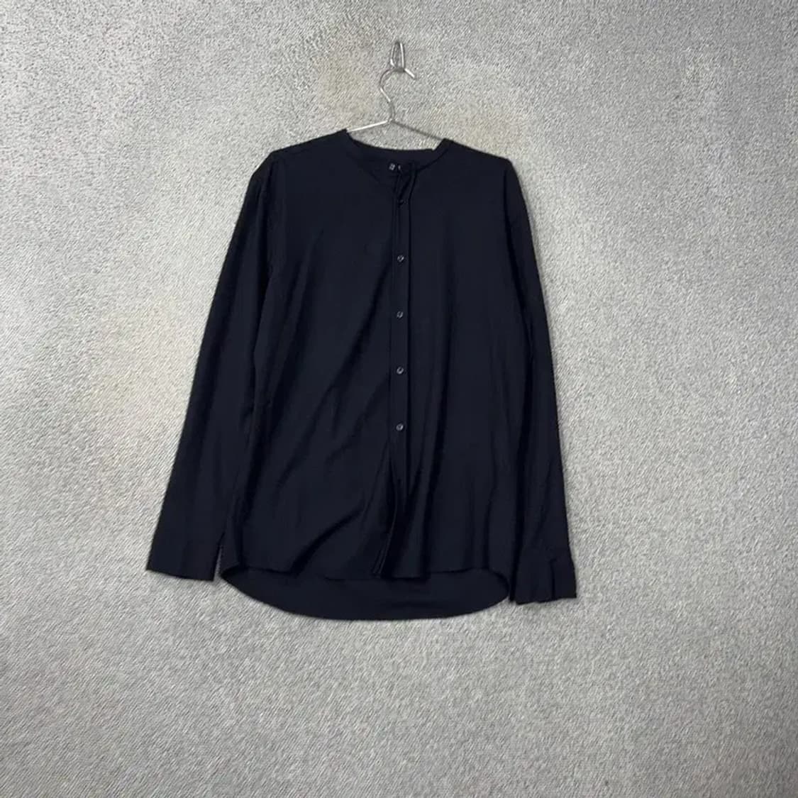 자라 네이비 비스코스 차이나넥 셔츠 L 상품이미지1