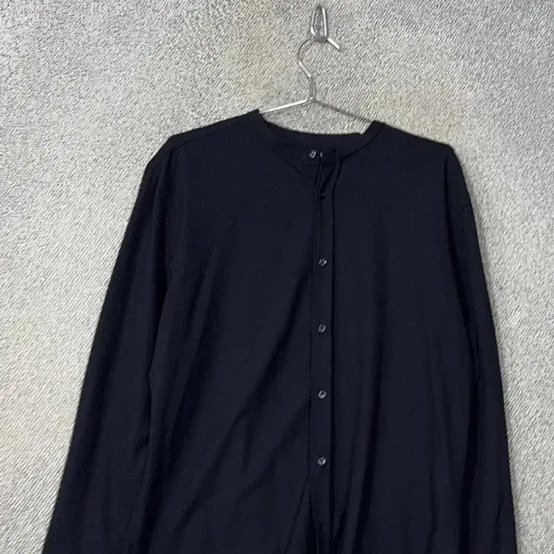 자라 네이비 비스코스 차이나넥 셔츠 L 상품이미지3