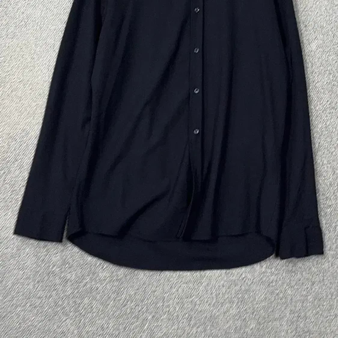 자라 네이비 비스코스 차이나넥 셔츠 L 상품이미지4