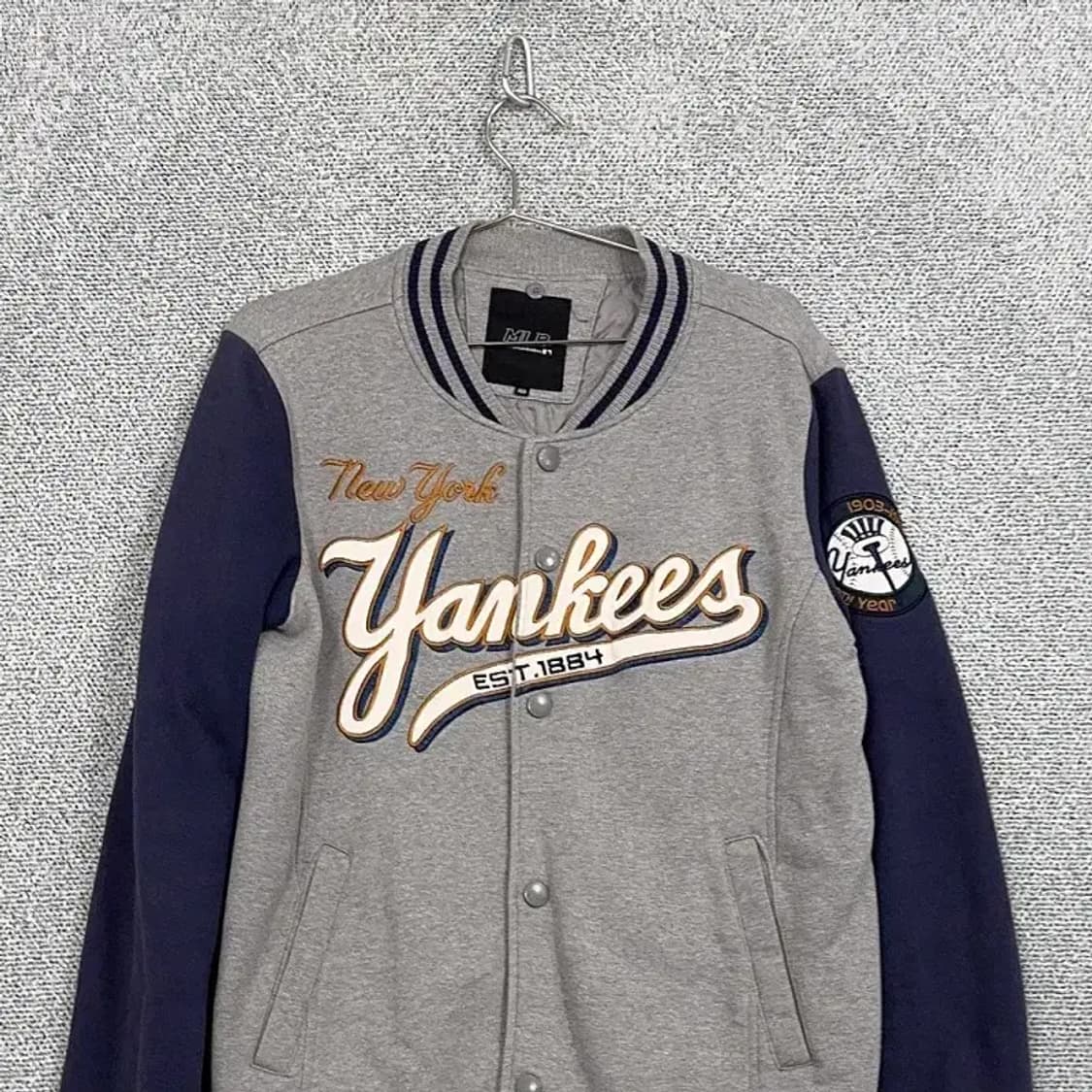 MLB 뉴욕양키즈 로고 단가라 코튼 스타디움 자켓 100 상품이미지3
