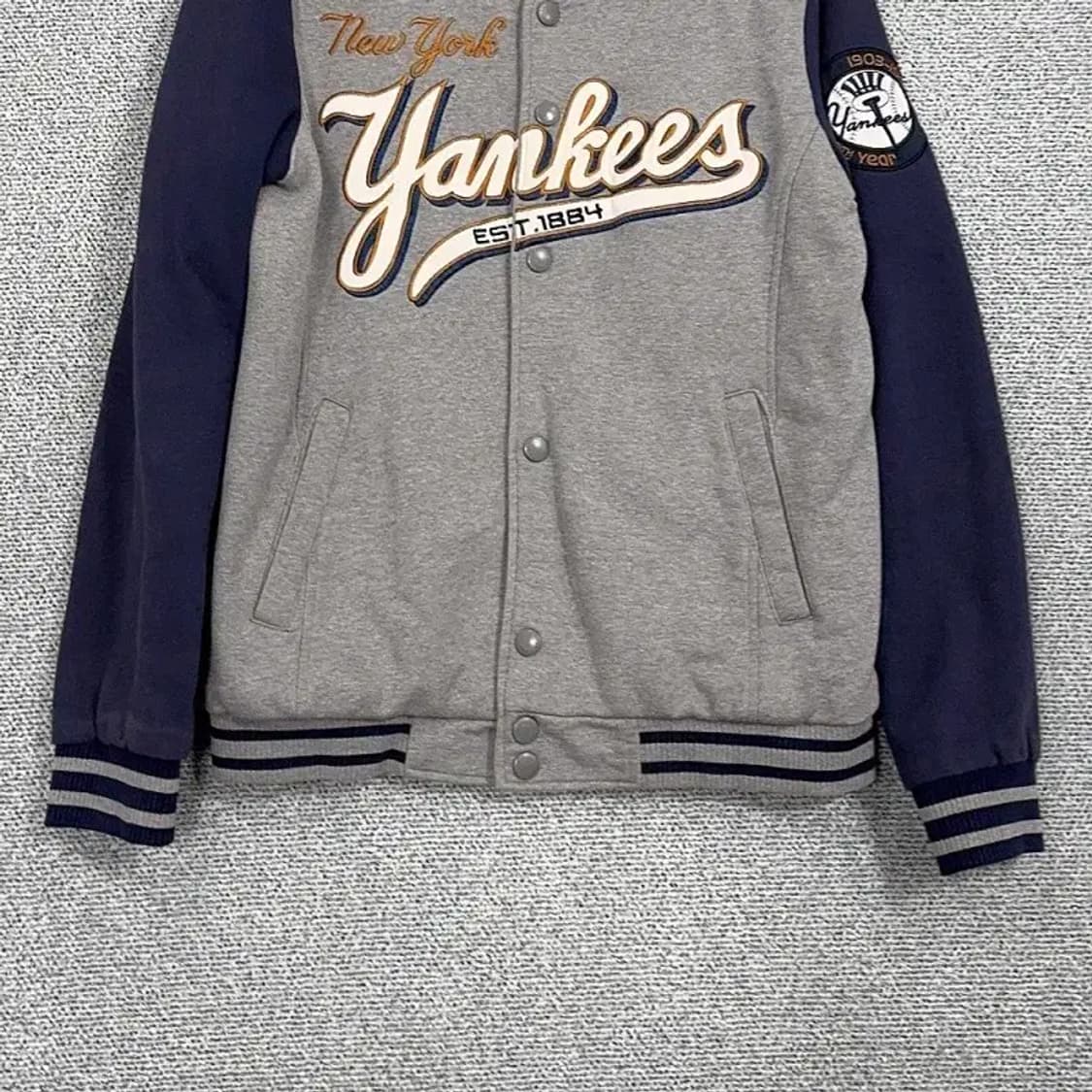MLB 뉴욕양키즈 로고 단가라 코튼 스타디움 자켓 100 상품이미지4