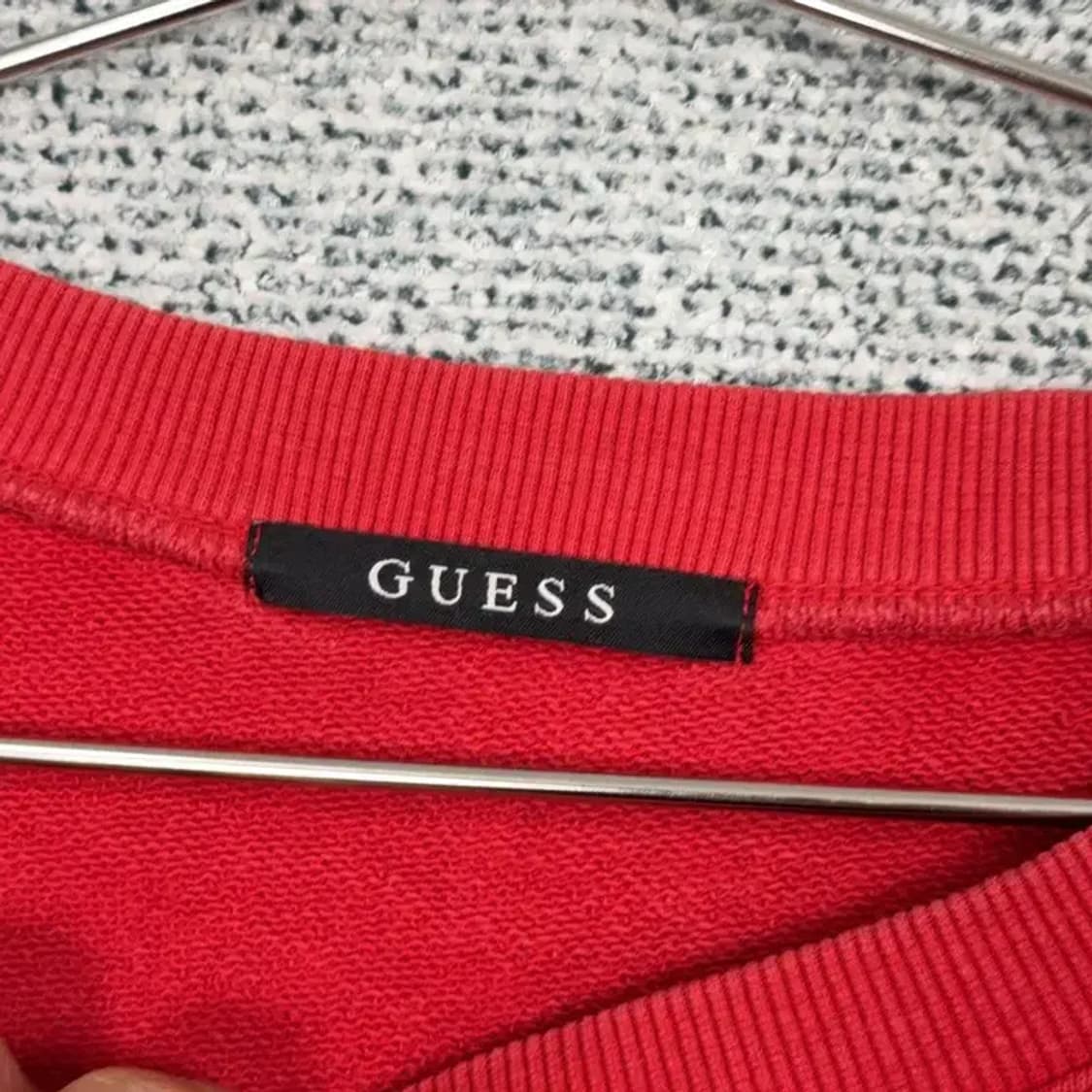 게스 레드 프린팅 오버핏 맨투맨 XXL 상품이미지3