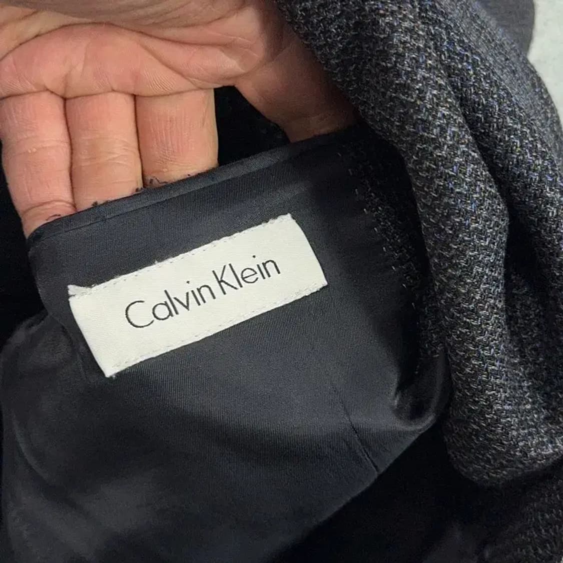 캘빈클라인 체크 그레이 3버튼 블레이저 자켓 95 상품이미지6