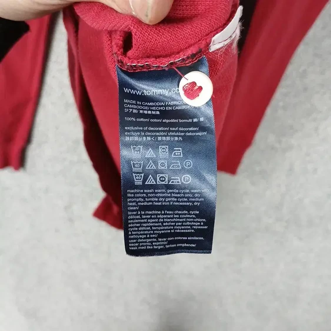 타미힐피거 레드 캐주얼 로고 카라티 S 상품이미지4