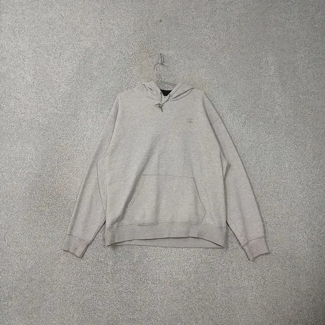 챔피온 라이트 그레이 로고 빅사이즈 후드티 3XL 상품이미지1