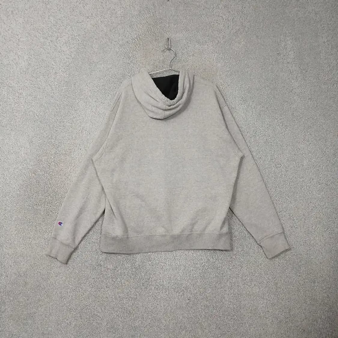 챔피온 라이트 그레이 로고 빅사이즈 후드티 3XL 상품이미지2