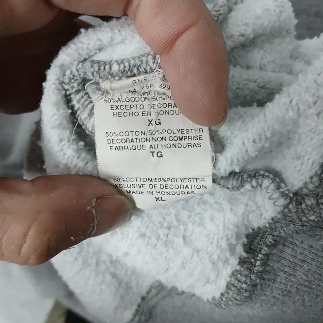 챔피온 라이트 그레이 로고 빅사이즈 후드티 3XL 상품이미지4